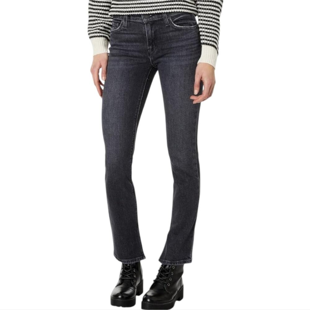 Hudson Natalie Super Skinny Washed Black Raw Hem Cropped Jeans Size 29